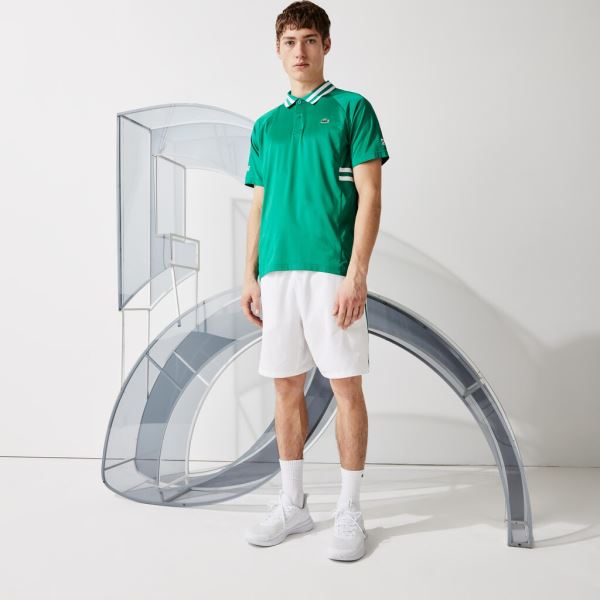 Lacoste SPORT x Novak Djokovic Breathable Ultra-Dry Polo Pánské - Polo Zelene / Bílé | CZ-4Zblcy